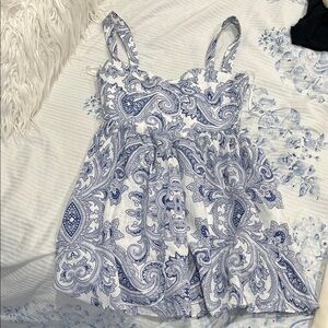 Zara women’s blue and white mini dress NWT